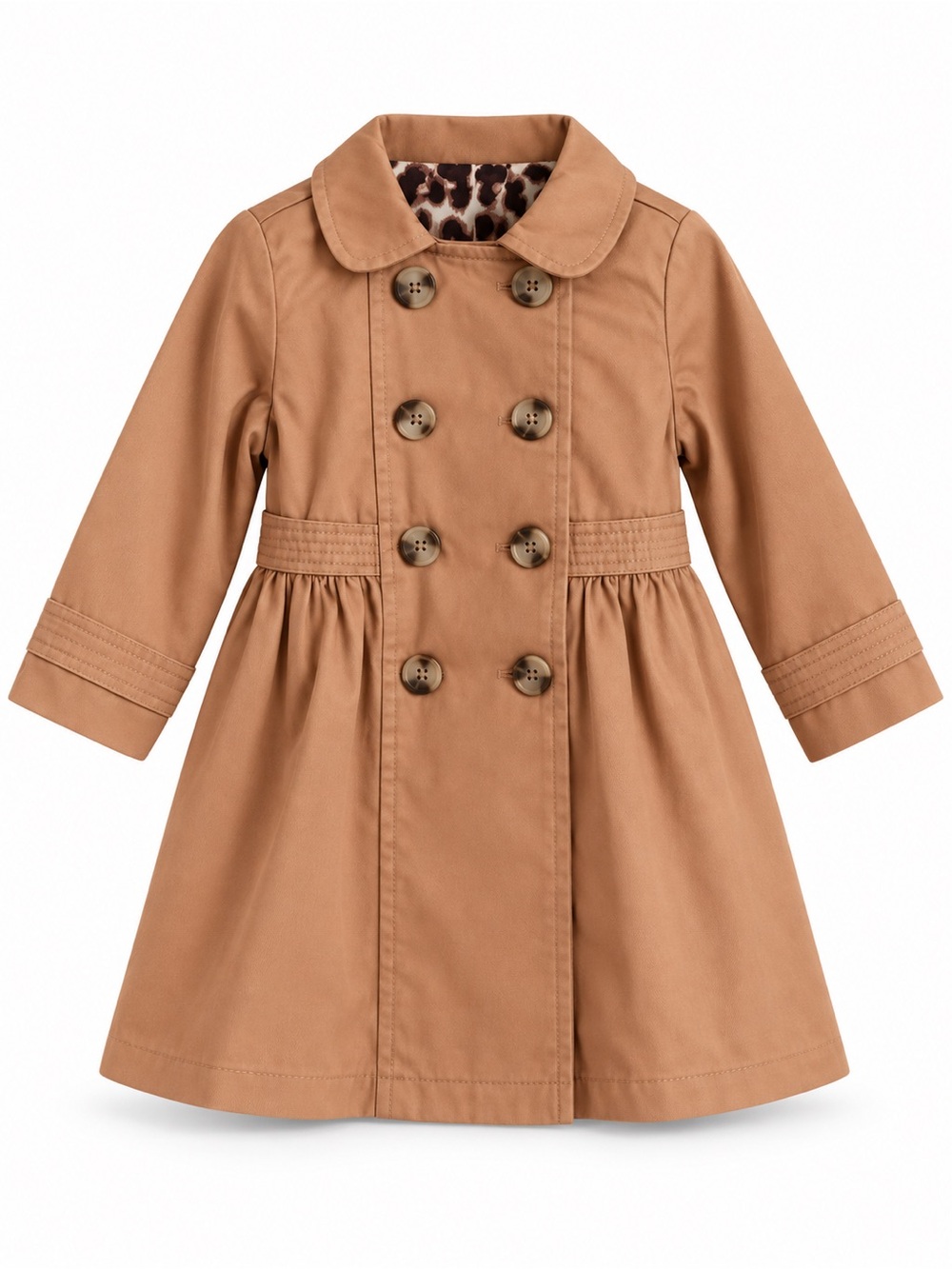GAP Girls' Camel Double-Breasted Pea Coat